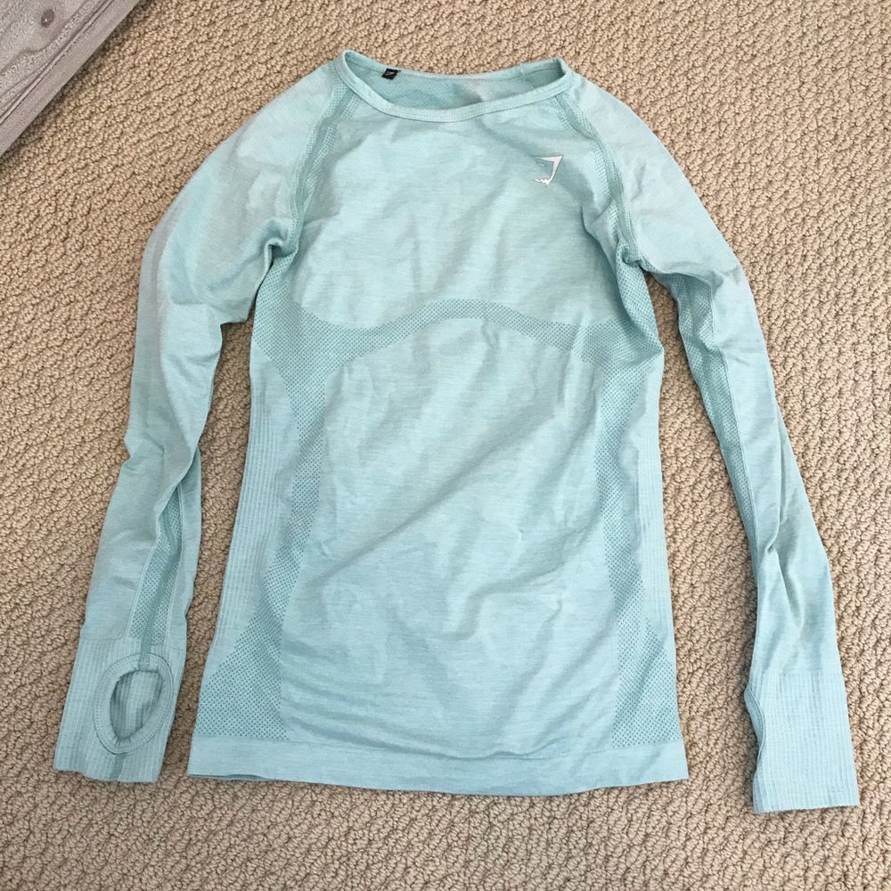 Gymshark baby blue seamless long-sleeve